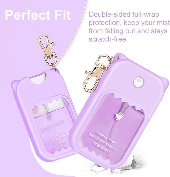 Hand Sanitizer Spray Case for Touchland Silicone Touchland Case Keychain Cute Hand Sanitizer Holder Keychain Compatible with Touch land Power Mist Gentle/Glow Mist