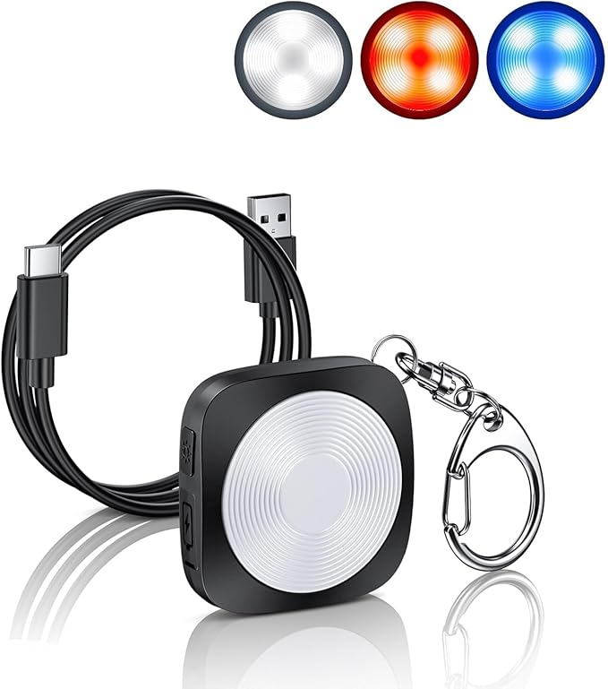 Elecpow Personal Safety Alarm for Women, MissCubie Keychain and High Visibility Reflective Running Gear with USB Charging Line Alarm and 3 Color LED Running Lights for Runners Safety