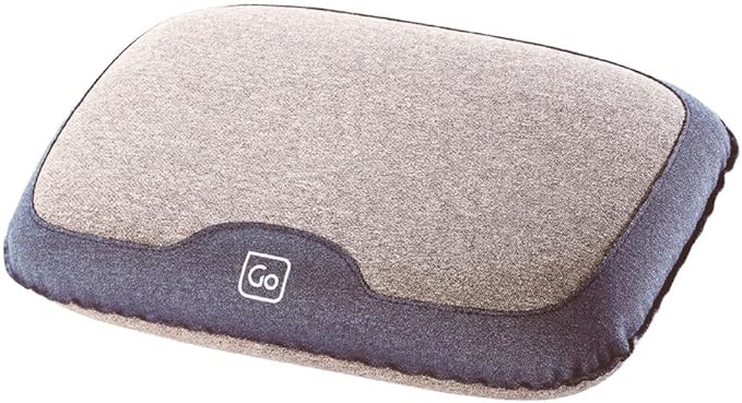 Go Travel Fusion Dual Pillow, Comfortable Travel Pillow for Uninterrupted Sleep and Lumbar Support, Inflatable Neck Pillow for Airplane, Bus, Car, and Train, Travel Essentials, Gray