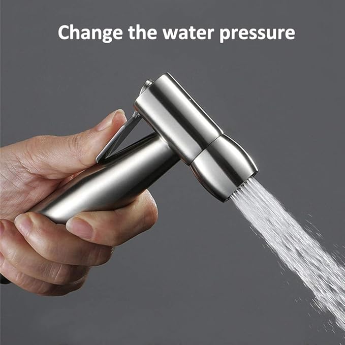 Handheld Bidet Sprayer Toilet with 59in ABS Flexible Telescopic Shower Hose for Bathroom Douche Diaper Cleaning, Pet Bath, Closestool, Squatting Pan, Floor Cleaning