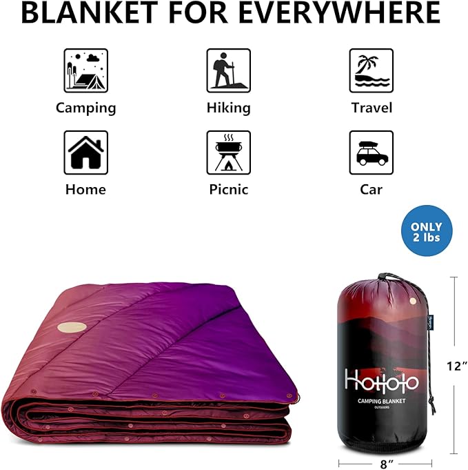 Camping Blanket,Lightweight Puffy Printed Camping Blanket Packable Outdoor Blanket for Camping,Traveling, Stadium, Hiking, Picnics