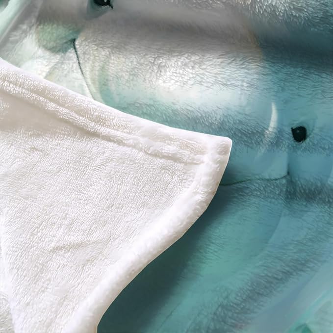 Beluga Whale Throw Blanket, Fleece Blanket for Couch Bed Sofa, White Whale Blankets and Throws, Sea Animal Super Soft Cozy Plush Flannel Blanket, 30 x 40 in, Nature