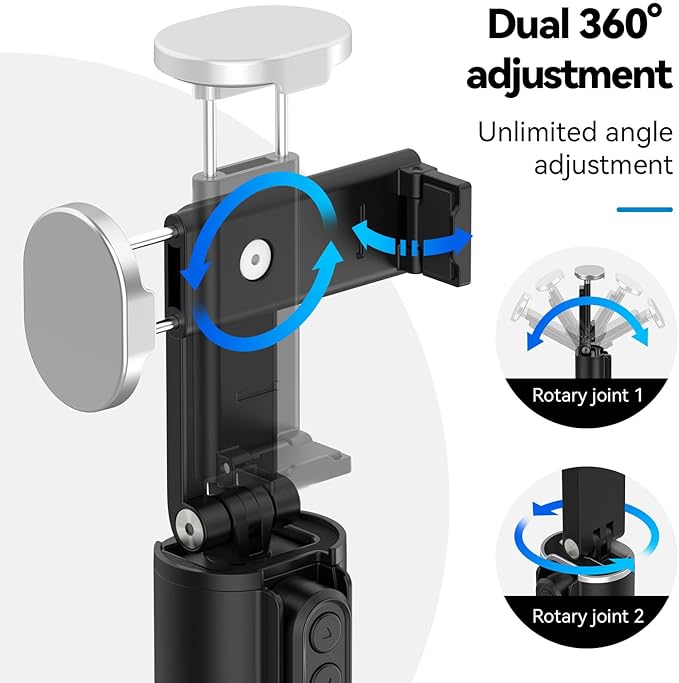 Universal Airplane Phone Holder, Handsfree Bluetooth Phone Stand with 360° Rotation, Travel Essentials Page Turner Remote for TikTok & Mobile Controller, Ideal for Flying, Home, and Office Use