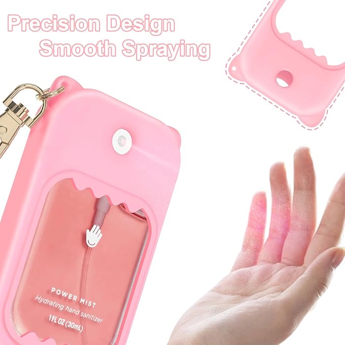 Hand Sanitizer Spray Case for Touchland Silicone Touchland Case Keychain Cute Hand Sanitizer Holder Keychain Compatible with Touch land Power Mist Gentle/Glow Mist