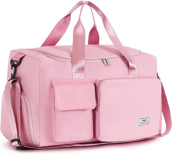 FIORETTO Women's Gym Duffle Bag with Shoes Compartment, 30L Capacity, Ideal for Travel, Gym, Sports, Duffel, Weekender