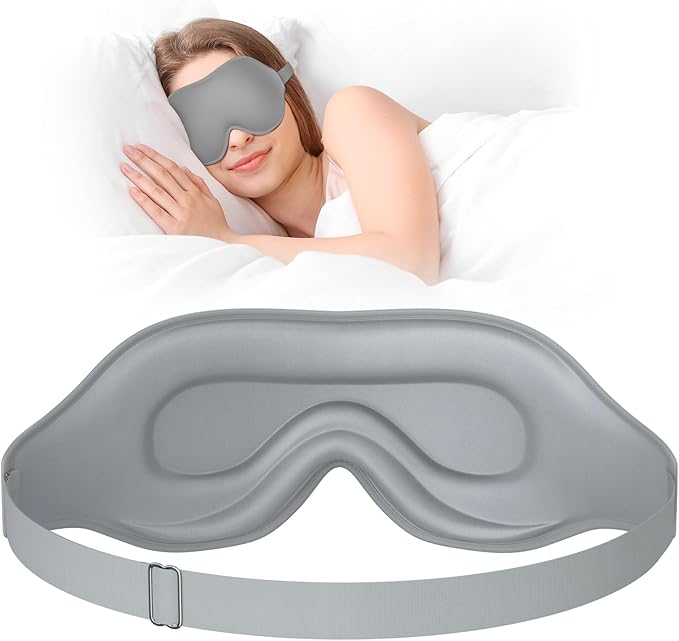 EVA BELLE Sleep Mask, Light Blocking Eye Sleeping Mask for Women Men, Adjustable 3D Memory Foam, Adjustable