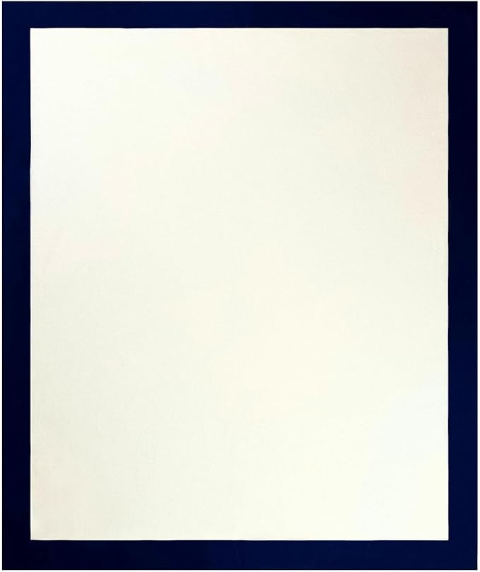 Jet&Bo Luxurious Cashmere Merino Blend Travel Blanket, Airplane-Ready Cashmere Travel Throw in Packable Pouch, Soft, Lightweight and Breathable 55"x45" (White and Navy)