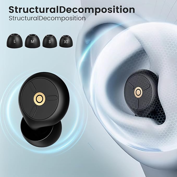 Noise Cancelling Ear Plugs for Sleeping, Travel & Work - 50dB Reusable Silicone Earplugs with 8 Soft Ear Tips, Snore Stopper & Portable Case - Airplane Essentials, Concerts, Focus(Black and White)