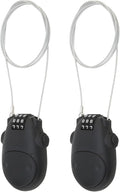 Combination Cable Lock, Cable Luggage Locks with 30 inch Retractable Steel Cable, Travel Lock Combo Mini Lock for Suitcase Stroller Bike (2, Black)
