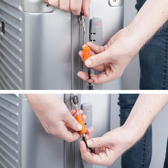 4 Pack TSA Approved Luggage Locks with Keys for Travel – Flexible Ultra Secure Mini Key Padlock & Metal Zinc Alloy Material – Orange