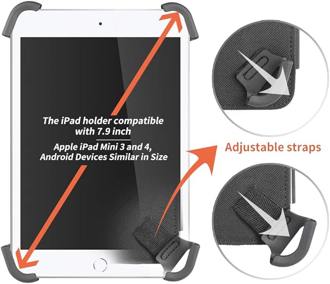 Pilot Kneeboard with Aluminum Clipboard. Compatible with 7.9 inch Apple iPad mini 3 and 4, Android Devices Similar in Size