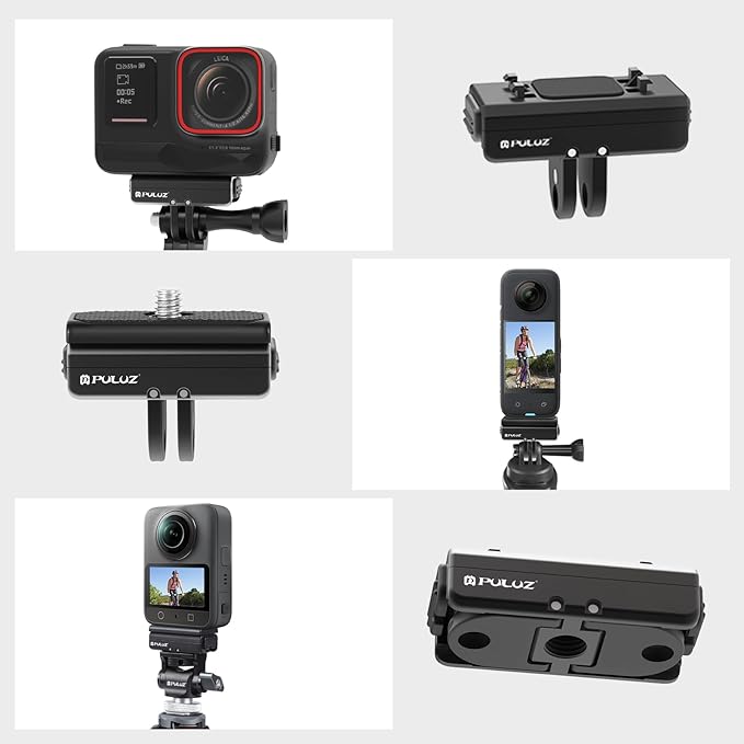 PULUZ Magnetic Quick Release Mount for Insta360 X4 Air/X4/Ace Pro/Ace Action Camera Aluminium Alloy Quick Release Base with 1/4-inch Screws for Insta360 Ace Pro Accessories
