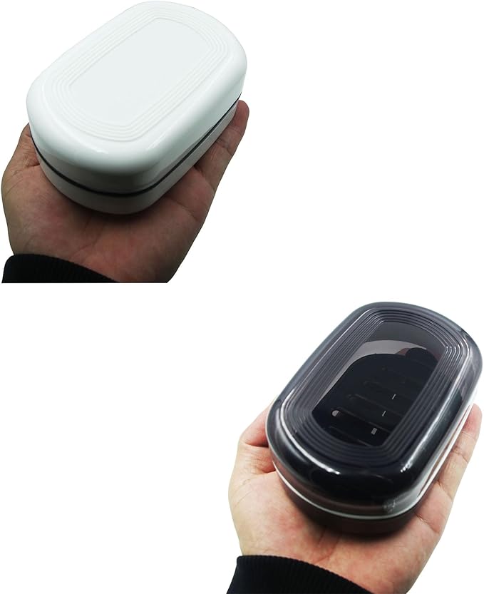 2 Pack Travel Soap Case Holder,Portable Soap Box with Draining Layer for Shower,Bathroom,Camping,Hiking,Gym (Black and White)