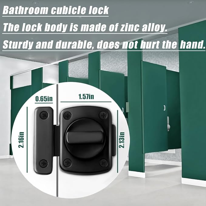 Inner Door Reinforcement Locks Latch, Door Bolt Door Safety Lock from Inside, Single Door French Door Lock, Extra Door Lock from Inside Suitable for Bedrooms, Bathrooms, RV, Black
