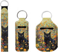 Suobstales 3Pcs Travel Bottles Keychain Holder Set,Travel Bottle Sleeves+Neoprene Chapstick Holders+Lanyard Keychain