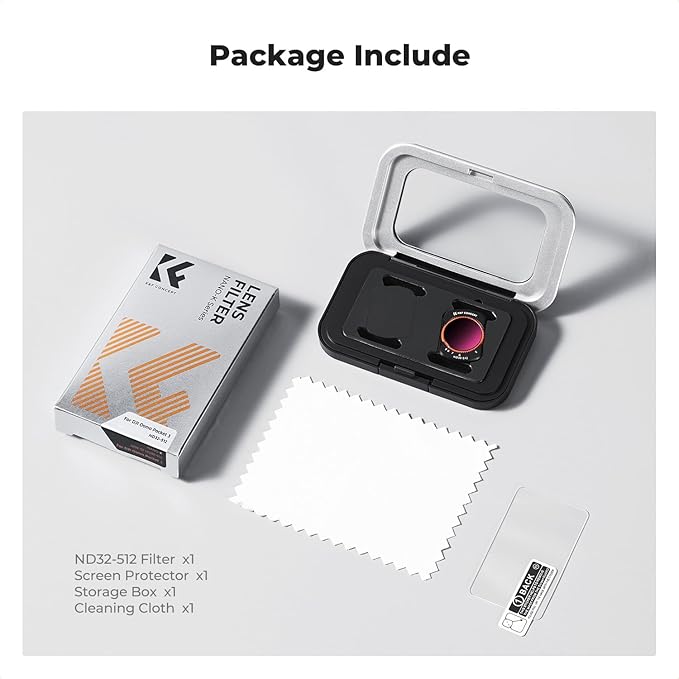 K&F CONCEPT Magnetic Variable ND32-512 Filter Compatible with DJI Osmo Pocket 3, K-Series 5-9 Limited Stops Adjustable ND Filter, Action Camera Accessories, Multi-Coated HD Optical Glass