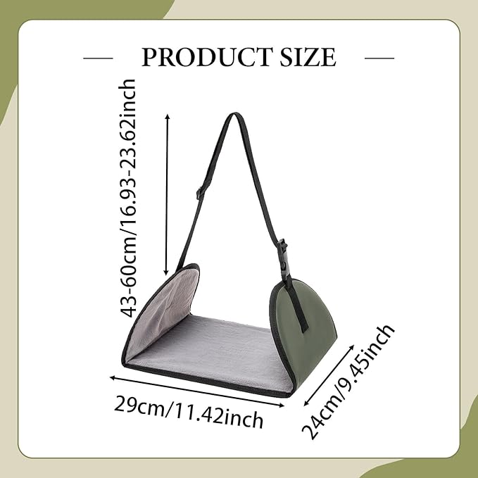 Airplane Travel Foot Hammock Airplane Footrest Portable Adjustable Strap Leg Rest Foot Hanger for Women Men, Green