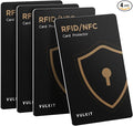 VULKIT RFID Blocking Cards 4 Pack Credit Card Protectors NFC Contactless Cards Protection for Business & Travel Wallet