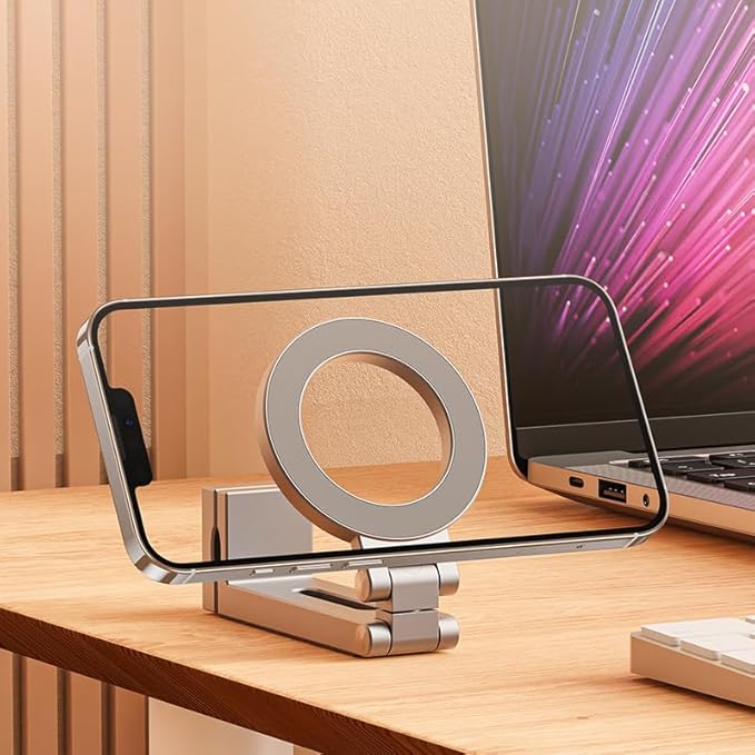 Magnetic Airplane Phone Holder Travel Essentials 360° Flexible Rotation Hands-Free Airplane Phone Mount Foldable Cellphone Mount Adjustable for iPhone 15 Pro Max 14 13 12 Series