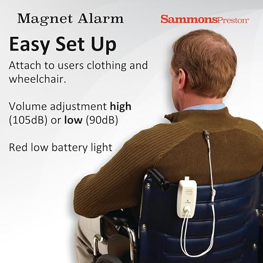 Sammons Preston Magnet Alarm, Fall Management System for Elderly Residents, Aid for Monitoring Patients in Bed or In Wheelchairs, Alarm System for Assisted Living Residents and Elderly Care