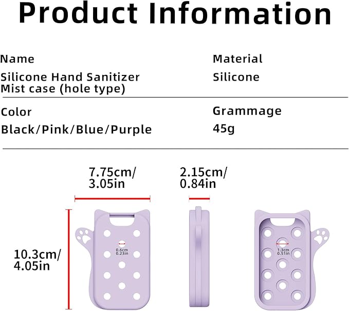 Hand Sanitizer Case with 30 Charms for Touchland, Compatible with Power Mist 1 FL Oz/30ML, Croc-Style Touchland Holder (Blue Case Food Charms)
