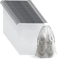 26 Pcs Shoe Bags for Travel，PLULON Clear Drawstring Travel Shoe Bags for Packing Waterproof Dustproof Shoes Organizer Pouch Travel Accessories Shoe Storage Bag for Women Men Portable Travel Essentials