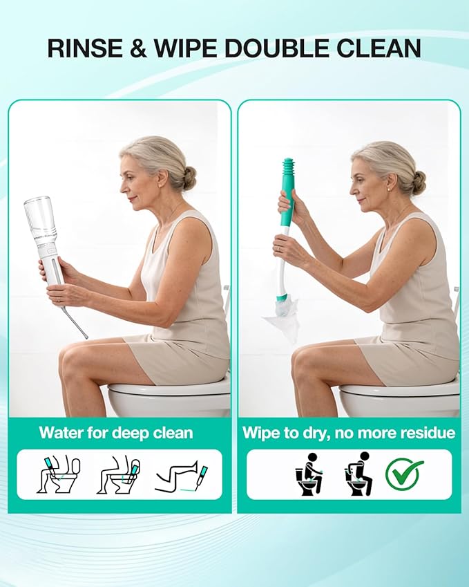Portable Bidet Toilet Aid Wiper Tool Set for Travel - 400ML Bottle - 800mAh - 3 Pressure Modes - IPX7 Waterproof - Compact Design with Dust Bag for Daily Cleaning & General Use
