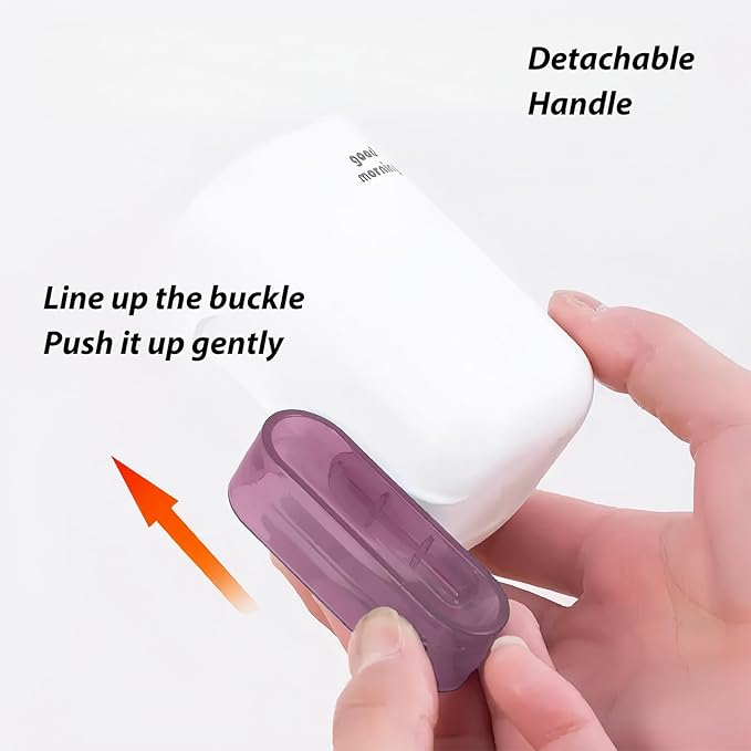 Toothbrush Travel Case, Travel Toothbrush Holder with Toothbrush Head Cover Cap for Travel, Business Trip, School, Camping, Home (White+Purple)