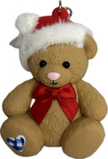 Bath and Body Works Festive Teddy Bear With Gingham Blue Heart & Red Bow Tie Pocketbac Hand Sanitzer Holder