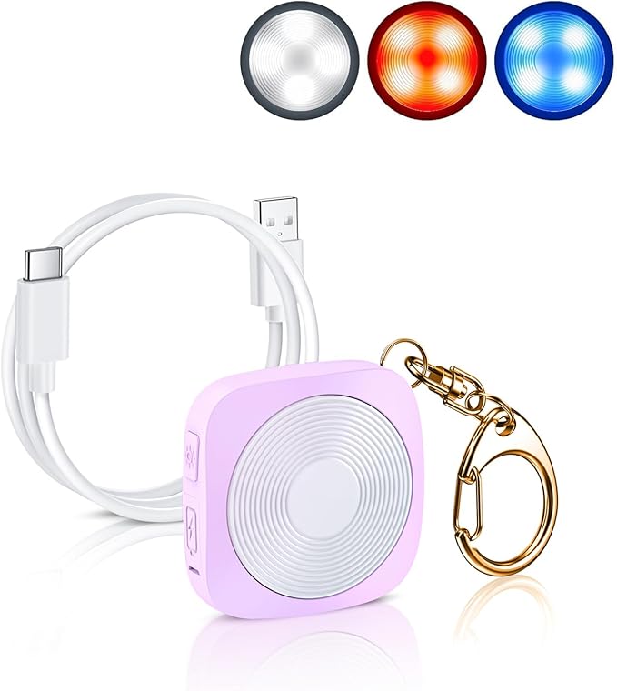 Elecpow Personal Safety Alarm for Women, MissCubie Keychain and High Visibility Reflective Running Gear with USB Charging Line Alarm and 3 Color LED Running Lights for Runners Safety