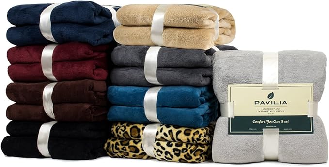 PAVILIA Blanket with Sleeves for Adult Women Men, Soft Warm Wearable Blanket Fleece Wrap Throw, Robe Blanket Gift