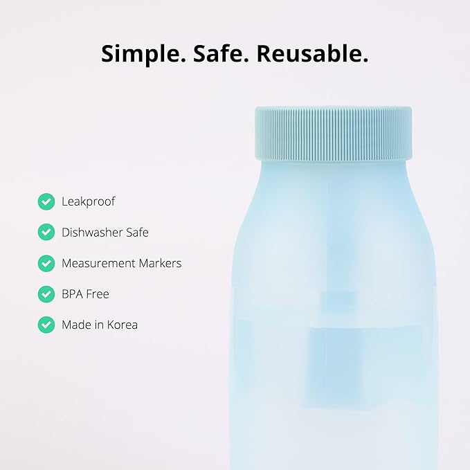 BLUE GINKGO Collapsible Water Bottle [2-Pack] – Lightweight, Foldable Silicone Bottles for Travel, Hiking, and Camping (16.9oz, Made in Korea, Blue)