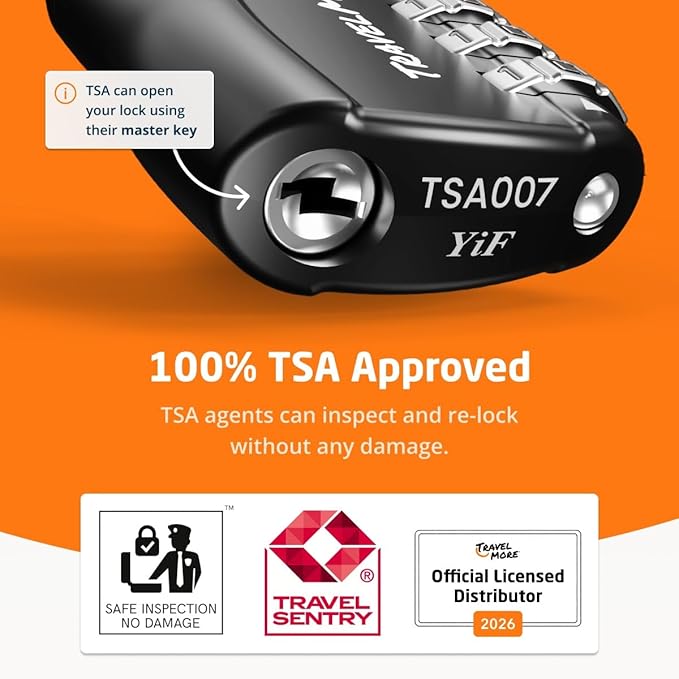 4 Pack TSA Approved Travel Combination Cable Luggage Locks for Suitcases & Backpacks - Black