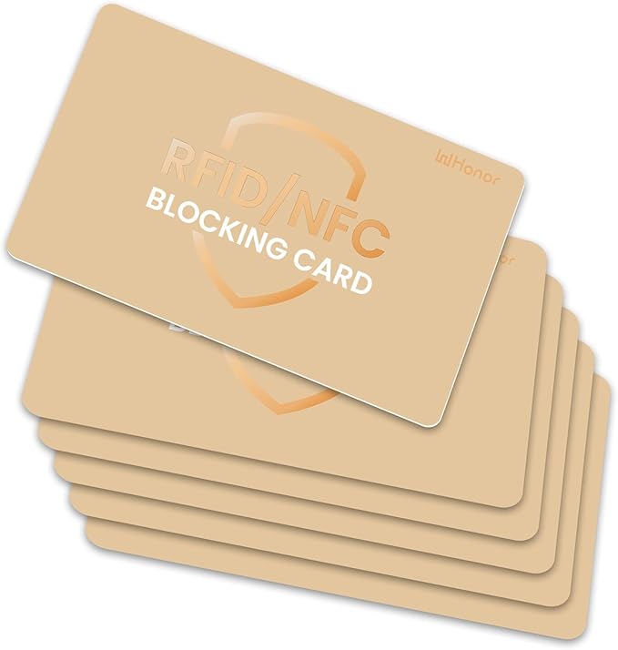 WHonor RFID Blocking Card 6 Pack, One Card Protects Entire Wallet, Credit Debit Card Protector, Anti-Theft NFC Contactless Blocker