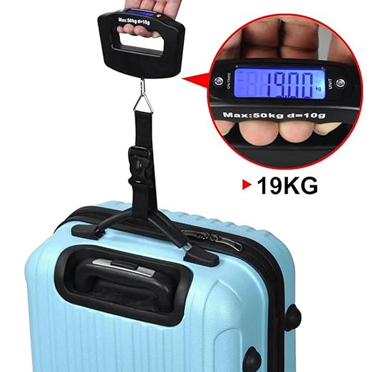 Digital Luggage Scale, 110lb Electronic Hanging Scale With Backlight Display for Travel, Portable Handheld Suitcase Scale With Hook for Outdoor Home Use