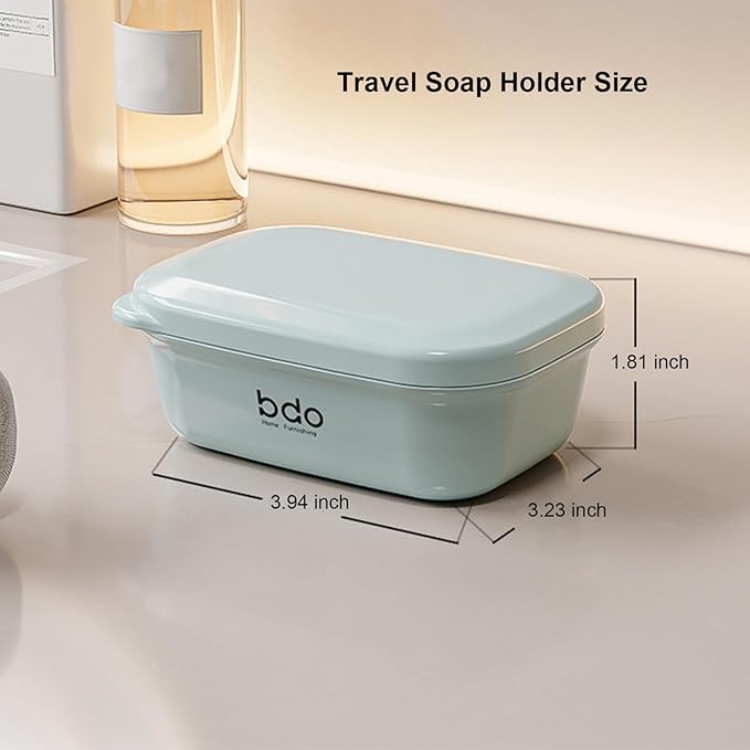 Toothbrush Travel Case & Travel Soap Holder Dish Tray Set of 2, Portable Clear Toothbrush Holders with Cover Leakproof Bar Soap Holder for Traveling School Camping Business Bathroom