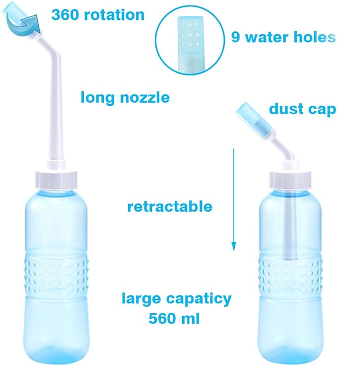 Portable Bidet Sprayer - Large Bidet Bottle 560 ML