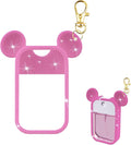 TERPINK Silicone Case Compatible with Touchland Hand Sanitizer Spray 1 fl oz, Mouse Design Protective Case with Keychain, Hand Sanitizer Spray Accessory 1 Pack (Glitter Sequin Hot Pink)