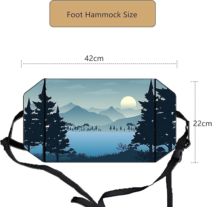 Airplane Foot Hammock for Plane Travel Ajustable Foot Rest for Plane Comfort Sling Airplane Gadgets for Adult Long Fling,Plane Travel Essentials (Lush Mountain)