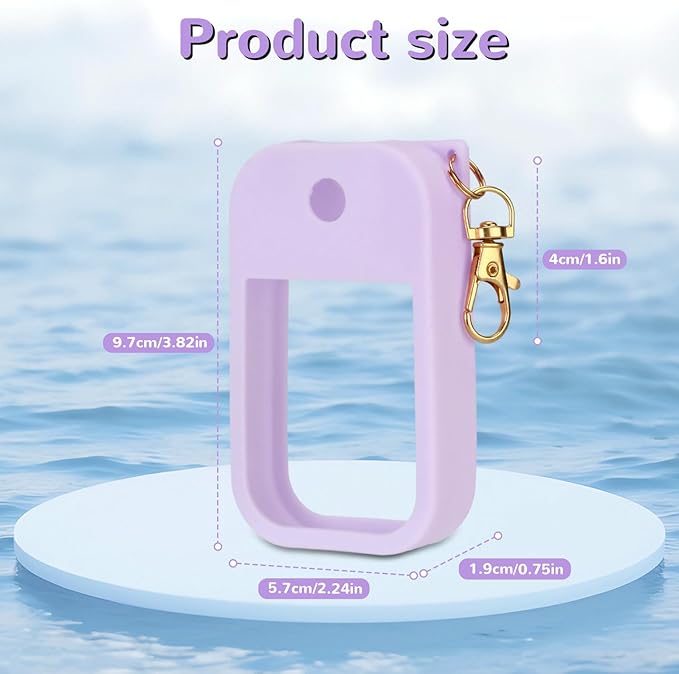 Hand Sanitizer Spray Case Compatible with Touchland Power Mist 1 oz – Silicone Case with Keychain for Touch Land Mist 1 fl oz（30 ml）, Hand Sanitizer Accessory for 1 fl oz (Purple+Blue+Red, 3 Pack)
