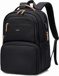 MDODO Lunch Backpack for Women Men,15.6Inch Insulated Lunch Box Backpack with USB Charging Port, Diaper Laptop Back pack for Travel Picnic Work Teacher Nurse,Black