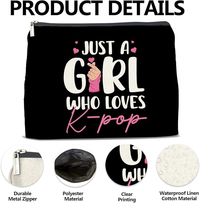LyoGao K-Pop Gifts for Teen Girls, Kpop Music Lover Makeup Bag Korean Drama Cosmetic Bag for K-Pop Lover Team Music Singer Fan