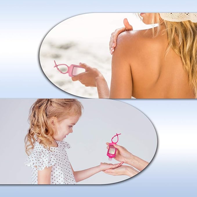 5 Pack Hand Sanitizer Travel Size Holder 60ml Travel Keychain Empty Bottles Refillable Containers for Kids and Adult