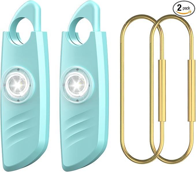 Safe Sound Personal Alarm, 2 Pack 140db Siren, Strobe Light Key Chain, Safety Devices for Women, Men, Children, Elderly