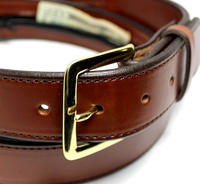 Money Belt, Hidden Zipper Pocket, Travel Security Belt, Full Gain Leather, Amish Made in USA