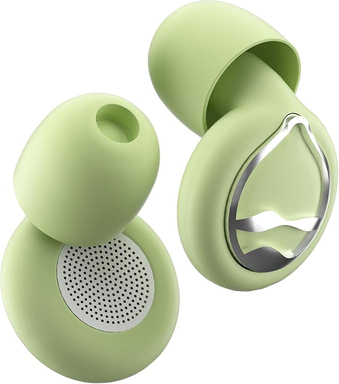 Ear Plugs for Sleeping Ultra-Soft Silicone Earplugs for Noise Cancelling Concerts Reusable Noise Reduction Earbuds for Travel Focus Work 33dB Hearing Protection with 9 Ear Tips & Case (Green)