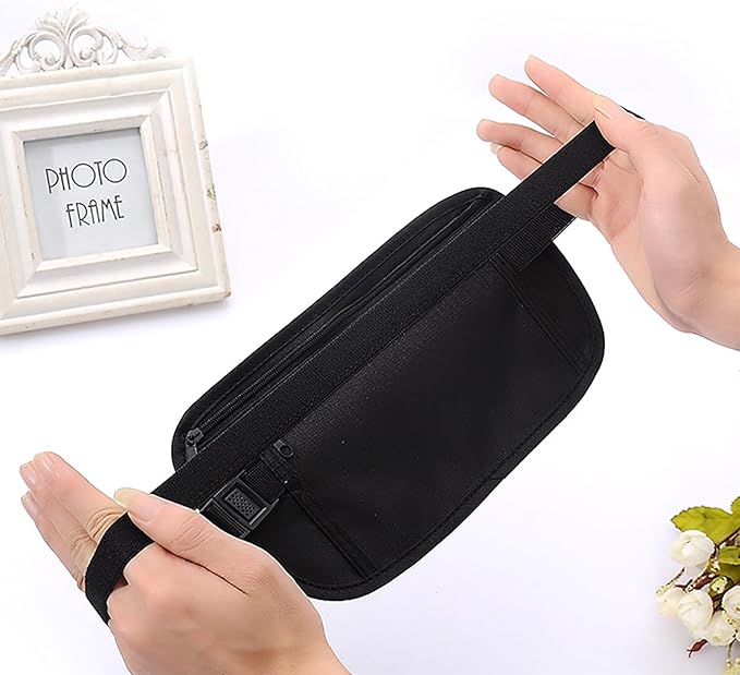 Money Belt, Travel Pouch, Money Belt for Travel, Slim Moneys Pouch Under Clothes, Moneys Bag with Zipper for Cash, Passport Holder