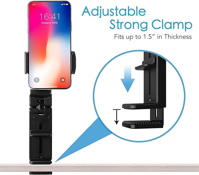 BestReviewed Universal in Flight Travel Essentials for Flying. Airplane Phone Holder. Hands-Free, 360 Degree Rotation, Accessory for Airplane, Plane Phone Stand Holder, Desk Mount