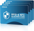 NEW RFID Blocking Card, 4 Pack Fuss Protection for Entire Wallet Shield, Credit Card Protector NFC Bank Debit Blocker, Identity Theft Prevention for Passport Travel Security (4, Blue)