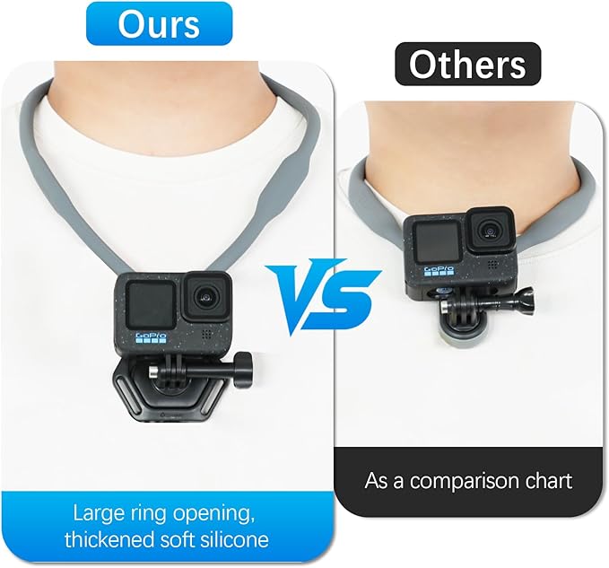 AMAZEAR Magnetic Neck Holder for DJI OSMO Pocket 4/3 Action 6 Insta 360 X5 Camera Accessory, Comfortable Hands-Free Chest Mount First-Personal POV VLOG, for Go-Pro, for Xtra Edge Muse